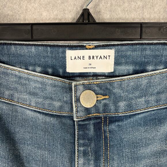 Lane Bryant Jeans Womens 26 Bootcut Knee Holes Distressed High Rise Ripped Torn‎ - Picture 4 of 11